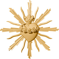 Sacrado Corazón de María con puñal y aureola